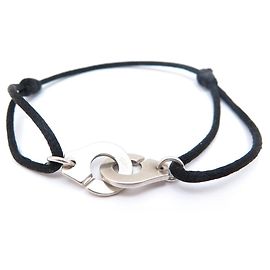 DINH VAN ALGEMAS R PULSEIRA12 341134 EM PRATA ESTERLINA CORD PRETO PRATA Prata