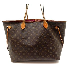 LOUIS VUITTON NEVERFULL GM M HANDBAG40990 MONOGRAM CABAS HAND BAG CANVAS Brown