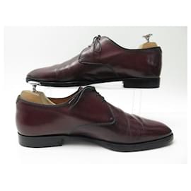 Berluti-BERLUTI DERBY SHOES 3 carnations 8.5 42.5 3173 IN BURGUNDY PLEATED LEATHER-Dark red
