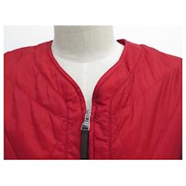Louis Vuitton-NEW LOUIS VUITTON M SLEEVELESS JACKET JACKET 48 IN RED POLYESTER-Red