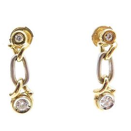 ORECCHINI FRED IN ORO GIALLO E BIANCO 18K & DIAMANTI 0.44 ORECCHINI IN ORO CT D'oro