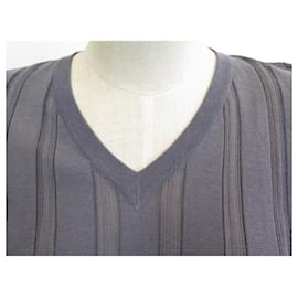 Hermès-NEW HERMES TOP V-NECK SLEEVELESS SIZE 38 M IN BLUE COTTON BLUE NEW TOP-Blue