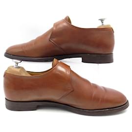 Autre Marque-BOWEN MONKTON II DERBY SHOES WITH BUCKLES 9.5 43.5 BROWN LEATHER SHOES-Brown
