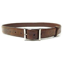 CINTO CLÁSSICO BERLUTI EM COURO SCRITTO MARROM T95 C0002-V2 Cinto de couro Marrom
