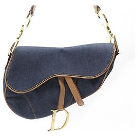 NOVA BOLSA DE MÃO CHRISTIAN DIOR EM DENIM E COURO NOVA BOLSA DE MÃO Azul