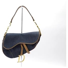 Christian Dior-NEW CHRISTIAN DIOR SADDLE HANDBAG IN DENIM AND LEATHER NEW HAND BAG PURSE-Blue