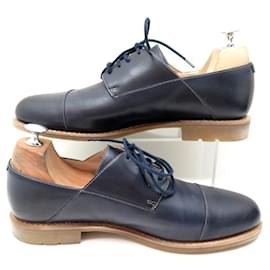 Paraboot-PARABOOT DERBY LYCIA FINE SHOES 7.5 41.5 NAVY BLUE LEATHER SHOES-Navy blue