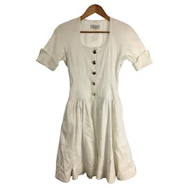 Christian Dior-Christian Dior Short sleeve dress / S / cotton / white / miss dior-White