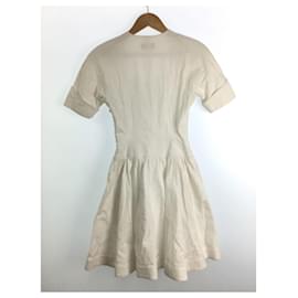 Christian Dior-Christian Dior Short sleeve dress / S / cotton / white / miss dior-White