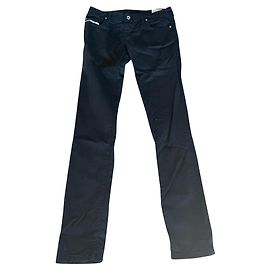 Diesel Pantaloni, ghette Nero Silver hardware