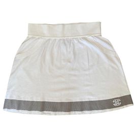 Chanel authentischer Tennisrock mit Monogramm-Logo Weiß Grau