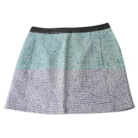 Balenciaga-BALENCIAGA Azure green tweed mini skirt Almost new condition T42 IT-Green