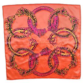 Cachecol Cartier Pequeno 68 x 68 cm Laranja