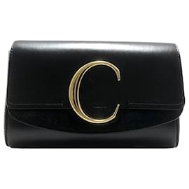 Chloé-Chloe Black C Leather Belt Bag-Black