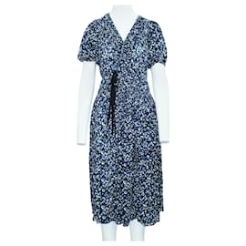 Ulla Johnson-Dark Blue and White Print Long Dress-Blue