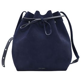 Mansur Gavriel Borsa Secchiello con Cinturino in Pelle Scamosciata Blu Navy Blu Blu navy