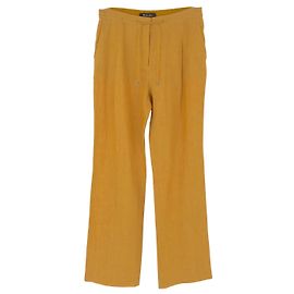 Pantalón Loro Piana de lino mostaza Amarillo