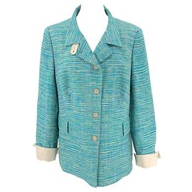 Akris summer jacket in blue & aqua tweed silk  Other
