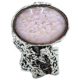 Yves Saint Laurent Anello Arty in metallo rosa chiaro e argento Argento Metallico