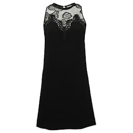 Sandro-Sandro Paris Lace Shift Dress in Black Polyester-Black