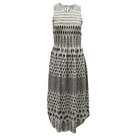 Ulla Johnson Robe à Fleurs avec Fronces en Viscose Blanche Blanc