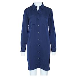 Michael Kors-Navy Blue Shirt Dress-Blue,Navy blue