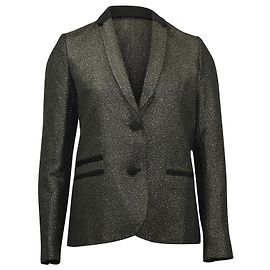 Zadig & Voltaire Vedax Dore Structured Metallic Blazer in Black Acrylic Black