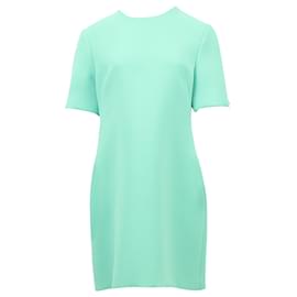 Alexander Mcqueen-Alexander McQueen Shift Dress with Zipper Shoulder Detail in Turquoise Polyester-Other