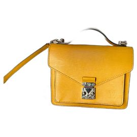 Bolsa de ombro Louis Vuitton Monceau em couro epi amarelo Amarelo