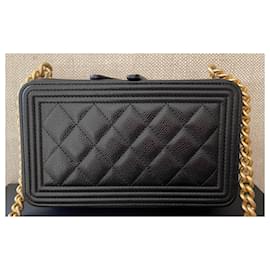 Chanel-Boy Phone Holder Gold Chain Wallet on Chain-Black