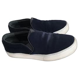 Céline-Céline Skate shoes in pony calf leather. Size 38.-Navy blue