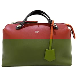 Fendi-Sac à main en cuir rouge Fendi By The Way-Rouge,Multicolore