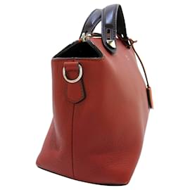 Fendi-Sac à main en cuir rouge Fendi By The Way-Rouge,Multicolore