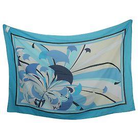 Emilio Pucci Pareo Pareo Estampado Orgánico en Algodón Azul Azul