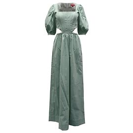 Robe Staud Astro Cut Out en Coton Vert Pastel Vert