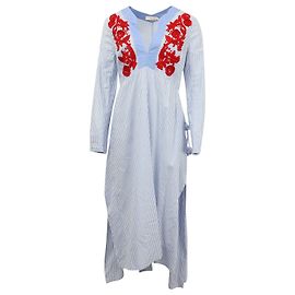 Vestido bordado Jade de algodón azul de Tory Burch Azul