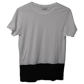 Dries Van Noten-T-shirt Dries Van Noten Color Block in cotone bianco e nero-Multicolore