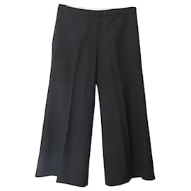 Autre Marque-Acne Studios Isa Cropped Flared Pants in Black Polyester-Black