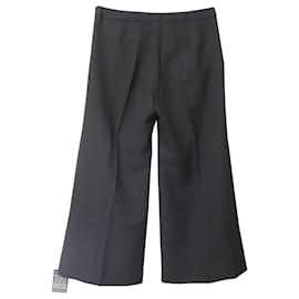 Autre Marque-Acne Studios Isa Cropped Flared Pants in Black Polyester-Black