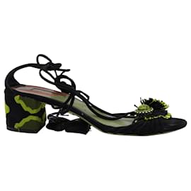 Aquazzura-Aquazzura Samba 50 Sandals in Black Suede-Black