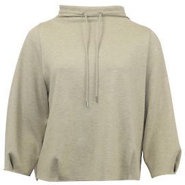 Mit Theory gefüttertes Stricktop mit Kordelzug aus beigefarbener Viskose Braun Beige