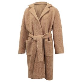 Ganni Fenn Wrap Coat in Brown Polyester Brown