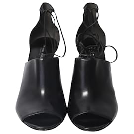 Michael Kors-Michael Kors Venice Open Toe Sandals in Black Leather-Black