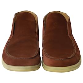 Loro Piana-Loro Piana Open Walk Ankle Boots in Brown Suede-Brown