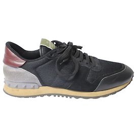 Valentino Baskets Rockrunner en Mesh Synthétique Noir Noir
