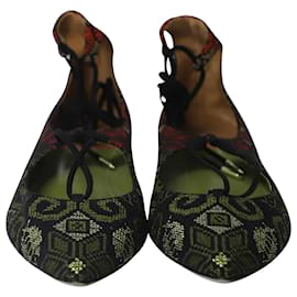 Aquazzura-Aquazzura Christy Embroidered Flats in Multicolor Suede-Other,Python print