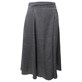 Iris & Ink-Iris & Ink Polka-Dot Skirt in Black Polyester-Black