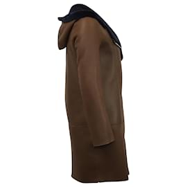 Sandro-Sandro Bala Reversible Coat in Brown Lambskin Leather-Brown