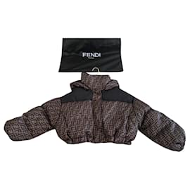 Fendi-Fendi Puffet Jacket-Brown,Black,Light brown,Dark brown