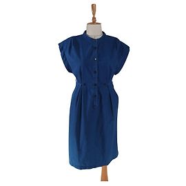 Vestido Tara Jarmon azul de algodón Azul